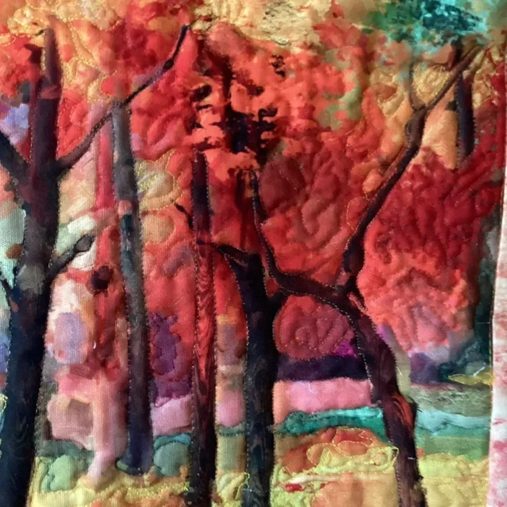 NWT. Hand Crafted Last in a SeriesColorful Forest Art Wall Quilt